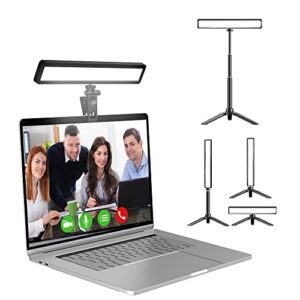 video conference lighting for laptop&computer, webcam light for streaming, zoom lighting for computer, 3 working modes, 10 brightness adjustable, with tripod for self broadcast,live streaming,vloggers
