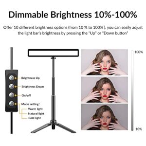 Video Conference Lighting for laptop&Computer, Webcam Light for Streaming, Zoom Lighting for Computer, 3 Working Modes, 10 Brightness Adjustable, with Tripod for Self Broadcast,Live Streaming,Vloggers