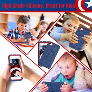 TIMISM iPod Touch 7th Generation Case, iPod Touch 6th/5th Generation Case, Heavy Duty Shockproof Protective iPod Touch Cover for Kids Boys Children, Navy Blue+Red