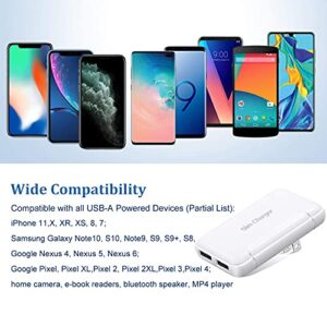 USB Wall Plug, Excgood Flat USB Wall Charger Smart Slim USB Plug for Wall Outlet Compatible with iPhone 14 Pro Max/13/12/11/Xr/Xs/X, Galaxy A03s/A13/A12/S22/S21/S20/10/9/8, Webcam, 2-Pack,White