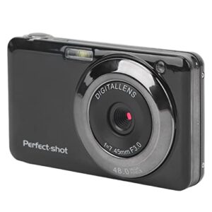 zunate kids camera, 48mp vlogging camera, 8x optical zoom compact portable digital camera, 2.7in screen video camera for kids teens gifts (black)