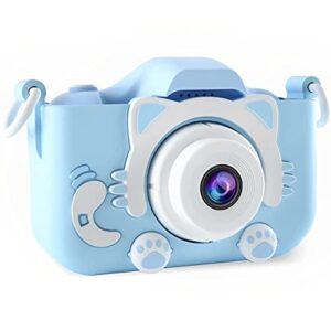 kids camera toy usb rechargeable hd kids camera with 400mah battery and 2 inch lcd screen multifunctional mini children video camera with 6 filter effects for 3-8 years old boys girls(blue)