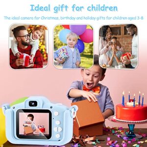 Kids Camera Toy USB Rechargeable HD Kids Camera with 400mAh Battery and 2 Inch LCD Screen Multifunctional Mini Children Video Camera with 6 Filter Effects for 3-8 Years Old Boys Girls(Blue)