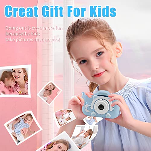 Kids Camera Toy USB Rechargeable HD Kids Camera with 400mAh Battery and 2 Inch LCD Screen Multifunctional Mini Children Video Camera with 6 Filter Effects for 3-8 Years Old Boys Girls(Blue)