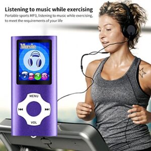 WOWSYS- Digital, Compact and Portable MP3 / MP4 Player (Max Support 64 GB) with Photo Viewer, E-Book Reader and Voice Recorder and FM Radio Video Movie in Purple