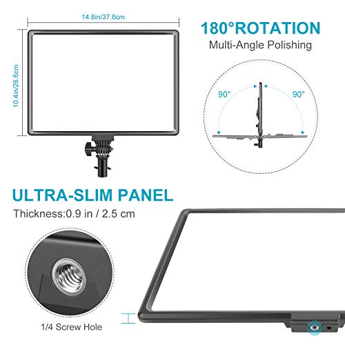 Neewer Super Slim LED Video Light Soft Lighting 40W 3200K-5600K CRI95+ Dimmable LED Panel with LCD Display