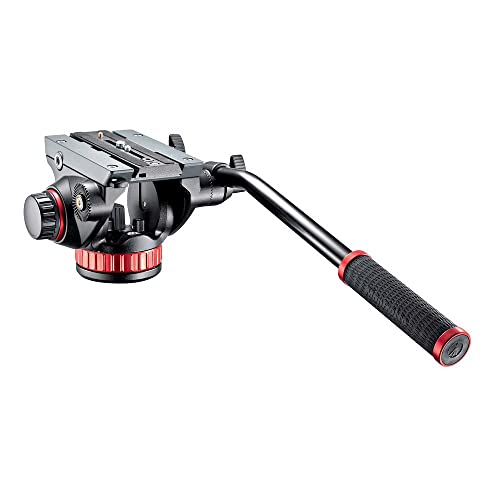 Manfrotto Video Head with Flat Base and Fixed Lever, Video Head for Compact Video Cameras and DSLR Cameras, for Filming, Videography, Content Creation, Vlogging, Live Streaming