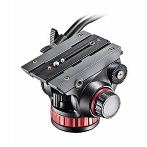 Manfrotto Video Head with Flat Base and Fixed Lever, Video Head for Compact Video Cameras and DSLR Cameras, for Filming, Videography, Content Creation, Vlogging, Live Streaming