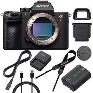 Sony a7R III Full Frame Mirrorless Interchangeable Lens Camera 42.4MP Body ILCE7RM3/B Bundle with Vertical Battery Grip, 128GB Memory Card, Paintshop Pro Software and Accessories (12 Items)