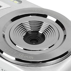 Compact Camera, Digital Camera 2.8 Inch Screen 16X Digital Zoom Compatible 256GB Memory Card for Teens (Silver)