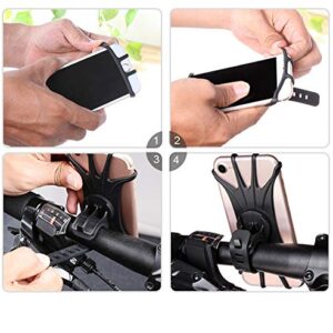 360°Rotation Cycling Bike Bicycle Phone Mount Holder Silicone Handlebar Case for Samsung Galaxy S21 FE, S20 Plus S21+, S22 S21 Ultra, A11 A12 A32 A52 A72, LG Stylo 6 V60 Moto G Stylus 4.0"-6.9" Phones