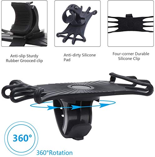 360°Rotation Cycling Bike Bicycle Phone Mount Holder Silicone Handlebar Case for Samsung Galaxy S21 FE, S20 Plus S21+, S22 S21 Ultra, A11 A12 A32 A52 A72, LG Stylo 6 V60 Moto G Stylus 4.0"-6.9" Phones