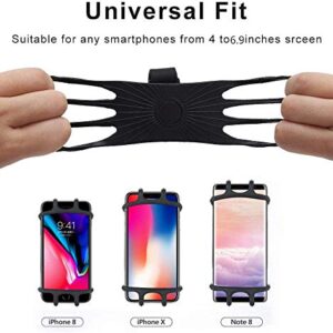 360°Rotation Cycling Bike Bicycle Phone Mount Holder Silicone Handlebar Case for Samsung Galaxy S21 FE, S20 Plus S21+, S22 S21 Ultra, A11 A12 A32 A52 A72, LG Stylo 6 V60 Moto G Stylus 4.0"-6.9" Phones