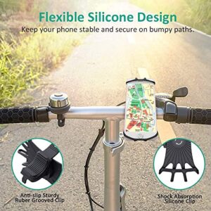 360°Rotation Cycling Bike Bicycle Phone Mount Holder Silicone Handlebar Case for Samsung Galaxy S21 FE, S20 Plus S21+, S22 S21 Ultra, A11 A12 A32 A52 A72, LG Stylo 6 V60 Moto G Stylus 4.0"-6.9" Phones