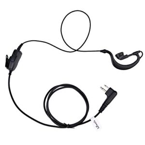leimaxte rdu4100 earpiece,compatible with motorola rdm2070d cls1110 cls1410 cp185 cp200d 2 way radio with mic ptt walkie talkie headset security acoustic tube surveillance headphone g shape