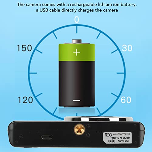 Digital Camera, 16X Digital Zoom Rechargeable Lithium Ion Battery Built in Fill Light Compact Camera for Teens (Black)