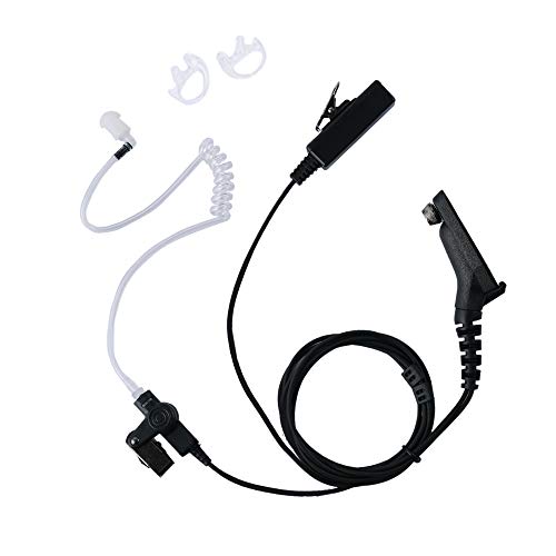 Caroo XPR 7550 Earpiece, 2 Wire Surveillance Kit Headset with One Pair Medium Earmolds for APX4000 6000 7000 8000 XPR6350 6550 6580 7350 7350e 7380 7550e 7580 7580e Two Way Radio Walkie Talkie