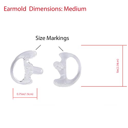 Caroo XPR 7550 Earpiece, 2 Wire Surveillance Kit Headset with One Pair Medium Earmolds for APX4000 6000 7000 8000 XPR6350 6550 6580 7350 7350e 7380 7550e 7580 7580e Two Way Radio Walkie Talkie