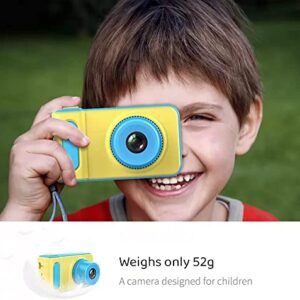 eDealz Full 1080P Kids Selfie HD Compact Digital Photo and Video Rechargeable Camera with 2" LCD Screen, Video Games and Micro USB Charging (Blue, Camera Only)