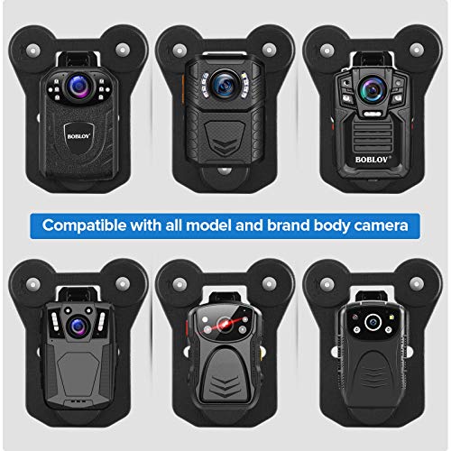 BOBLOV Body Camera Magnet Mount, 6pcs/8pcs Magnets Optional, Universal Magnetic Suction Back Clip, Make from Black Silica,Stick to Clothes for Universal All Brand Body Camera (12x10cm)