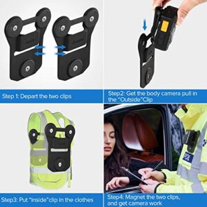 BOBLOV Body Camera Magnet Mount, 6pcs/8pcs Magnets Optional, Universal Magnetic Suction Back Clip, Make from Black Silica,Stick to Clothes for Universal All Brand Body Camera (12x10cm)