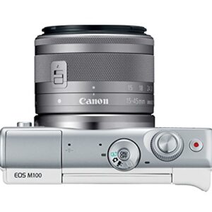 Canon EOS M100 Mirrorless Camera w/ 15-45mm Lens & 55-200mm Lens - Wi-Fi, Bluetooth, and NFC Enabled (White)