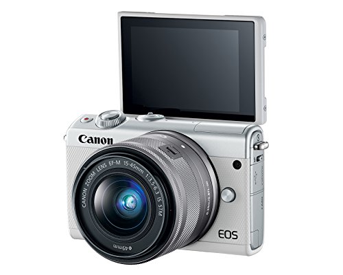 Canon EOS M100 Mirrorless Camera w/ 15-45mm Lens & 55-200mm Lens - Wi-Fi, Bluetooth, and NFC Enabled (White)