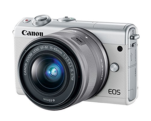 Canon EOS M100 Mirrorless Camera w/ 15-45mm Lens & 55-200mm Lens - Wi-Fi, Bluetooth, and NFC Enabled (White)