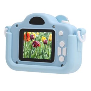 auhx kids cartoon camera toy, 2mp multifunctional 2 inch screen high definition abs mini digital children camera for gifts(sky blue)