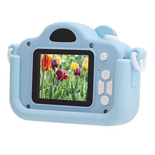 AUHX Kids Cartoon Camera Toy, 2MP Multifunctional 2 Inch Screen High Definition ABS Mini Digital Children Camera for Gifts(Sky Blue)