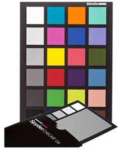 datacolor spydercheckr 24 – color calibrate your camera for consistent image color across multiple camera systems/lighting conditions. target color chart has 24 target colors + grey card.