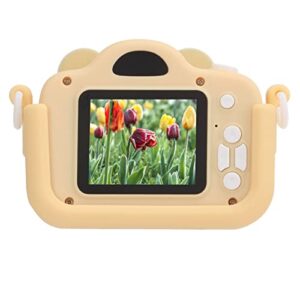 auhx kids cartoon camera toy, 2mp multifunctional 2 inch screen high definition abs mini digital children camera for gifts(beige)
