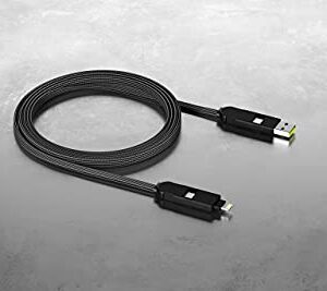 inCharge X - The 100W Swiss Army Knife of Cables, Portable Keyring Compatible with Apple iPhone/USB/USB-C/Micro USB Cable for All of Your Devices (Black-Cable)