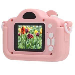 auhx kids cartoon camera toy, 2mp multifunctional 2 inch screen high definition abs mini digital children camera for gifts(pink)