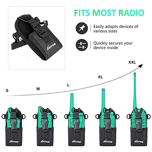 Radio Holder Walkie Talkie Pouch Molle Radio Pouch BaoFeng Radio Holster Strap Radio Case for Duty Belt Compatible with BaoFeng UV5R 888S F8HP Kenwood Icom HYT Arcshell Retevis H777 (1 Pack)