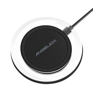 Wireless Charger Charging Pad with Qi Wireless Charging Receiver for iPhone 7/7 Plus/6S Plus/6 Plus/6S/6/5S/5/5C/SE (Included Black Qi Receiver)