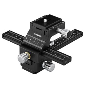 neewer 4-way macro focusing rail slider with quick release plate, 1/4”-20 thread for macro photography and close-up shooting, compatible with canon nikon fujifilm sony dslr mirrorless camera