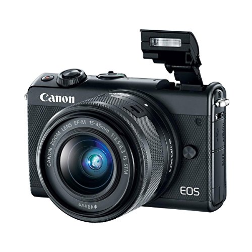 Canon EOS M100 Mirrorless Camera with EF-M 15-45mm f/3.5-6.3 is STM Lens, Black - Bundle with 16GB SDHC Card, Camera Case, 49mm UV Filter, Cleaning Kit