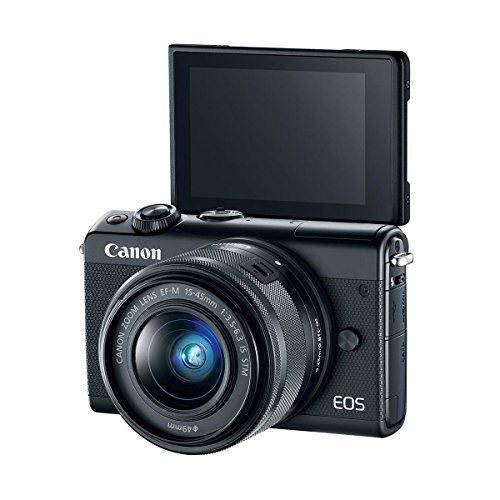 Canon EOS M100 Mirrorless Camera with EF-M 15-45mm f/3.5-6.3 is STM Lens, Black - Bundle with 16GB SDHC Card, Camera Case, 49mm UV Filter, Cleaning Kit