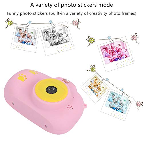 Haowecib Kids Camera, Digital Camera for Kids Cute Cartoon Mini Camera Digital Video Cameras for Kid for 3-10 Years Girls for Christmas Birthday Gifts(Pink)