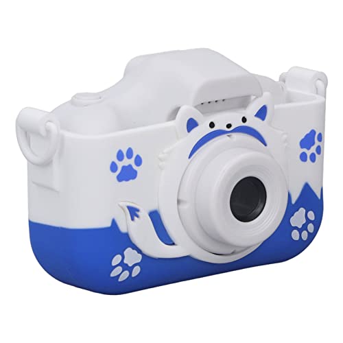 Kids Selfie Camera, Kids Camera Small Portable Blue Children's Cute Cartoon Fox Shape Four Filters Mini 40MP HD Digital Camera for Kid Gift