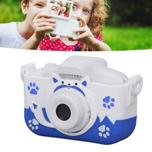 Kids Selfie Camera, Kids Camera Small Portable Blue Children's Cute Cartoon Fox Shape Four Filters Mini 40MP HD Digital Camera for Kid Gift