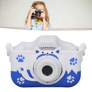 Kids Selfie Camera, Kids Camera Small Portable Blue Children's Cute Cartoon Fox Shape Four Filters Mini 40MP HD Digital Camera for Kid Gift