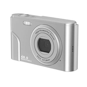 meene digital camera 48mp 2.4 inch lcd video blog camera 16x zoom kids camera student camera card camera (color : silver)