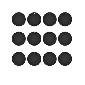 mount metal plate（12pack） for magnetic car mount phone holder with full adhesive for phone magnet, magnetic mount, car mount magnet-12x round (black)