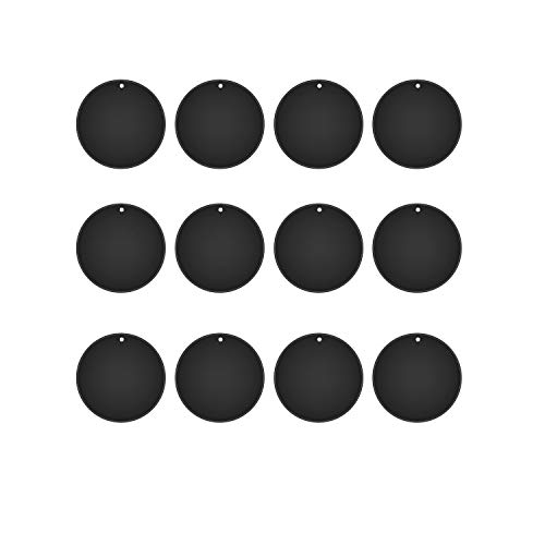 Mount Metal Plate（12Pack） for Magnetic Car Mount Phone Holder with Full Adhesive for Phone Magnet, Magnetic Mount, Car Mount Magnet-12X Round (Black)