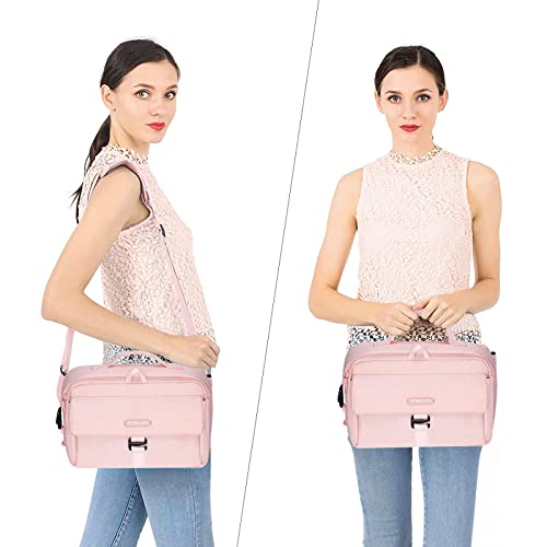 MOSISO Camera Bag Case, DSLR/SLR/Mirrorless Photography Camera Messenger Bag Compact Crossbody Padded Camera Shoulder Bag with Rain Cover Compatible with Canon/Nikon/Sony Camera and Lenses, Pink