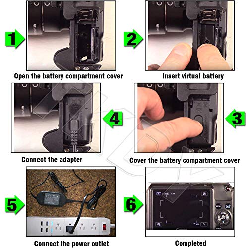 TKDY ACK-E12 Cameras Power Supply EOS M50 Dummy Battery LP-E12 DR-E12 DC Coupler Charger Kit, fit for Canon EOS M50 Mark II, M100 M200 M M2 M10, Kiss M, Kiss M2 Digital Camera.