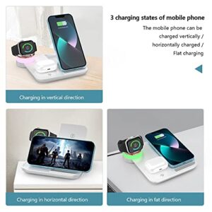 Wireless Charger, 4 in 1 Fast Wireless Charging Station Compatible with iPhone 14/13/12/11/Pro/XS/XR/X/SE/8/8 Plus, 18W Wireless Charger Stand Dock for Apple Watch Series7/ 6/5/4/3/2/ AirPods…