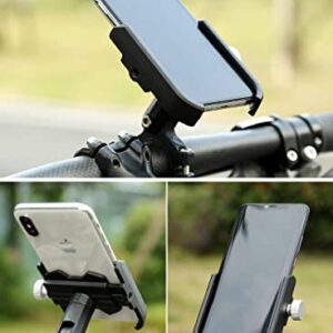 LINKEASE Aluminium Bike Phone Mount, Metal Motorcycle Phone Holder, Universal Bike Handlebar Phone Cradle, 360 Rotatable Compatible with 3.5-6.5 Inch iPhone & Android Cell Phones